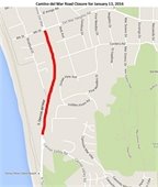 Camino del Mar Road closure map