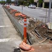 Newly poured median on 1400 block of Camino del Mar