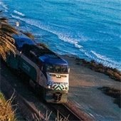 train on bluff