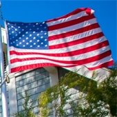 flag at library