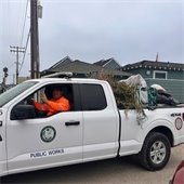 beach maintenance truck full of debris