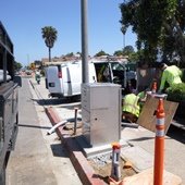 New meter pedestal in 900 block for convenience power