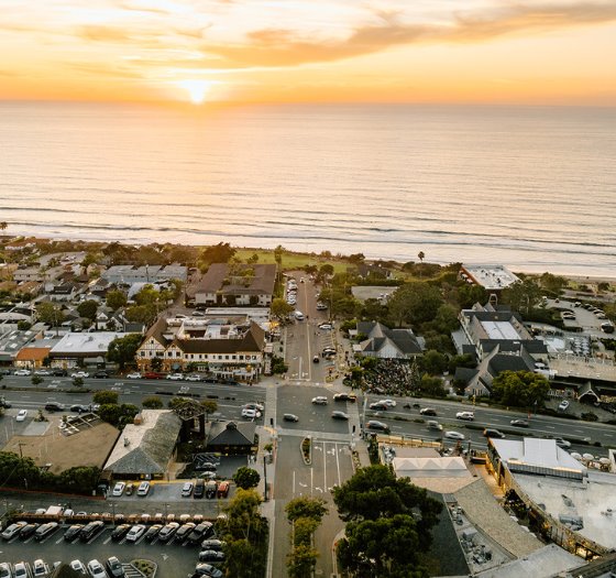 aerial image of downtown Del Mar