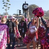 cheerleader at breast cancer walk