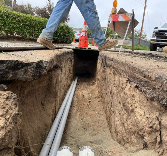 trench and conduit