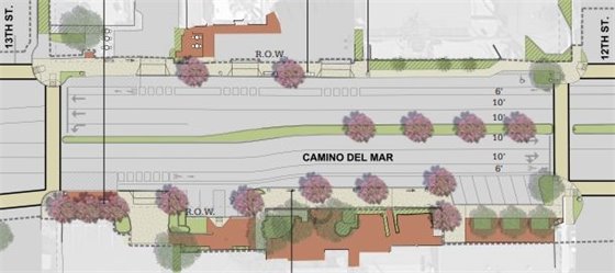 An architect's rendering of the 1200 block of Camino del Mar