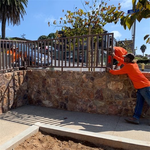hand railing at 11th Street