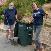 residents fill green waste cart