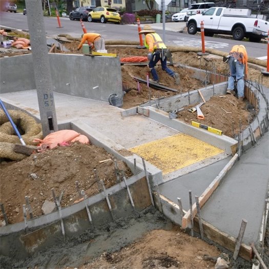 Pedestrian ramp at 11th Street