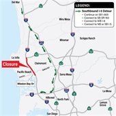 map of freeway closure