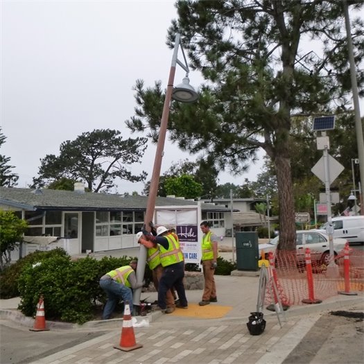 street light installation at 12th Street