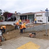 12th Street ramp and retaining wall