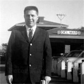 Peter Kaye at Del Mar Train Station in 1959