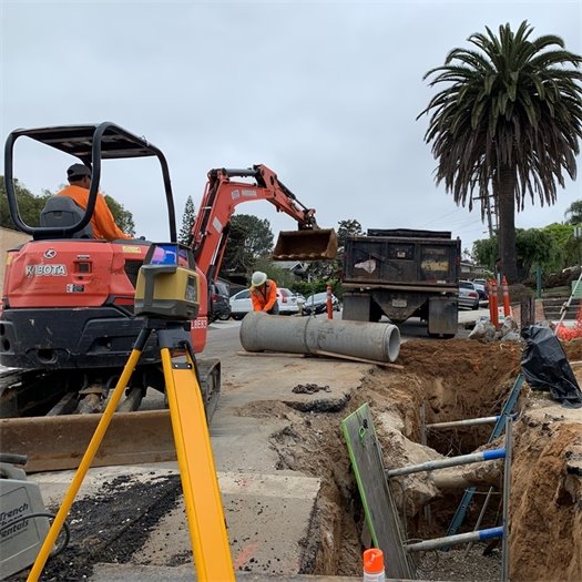 storm drain installation at 11th Street