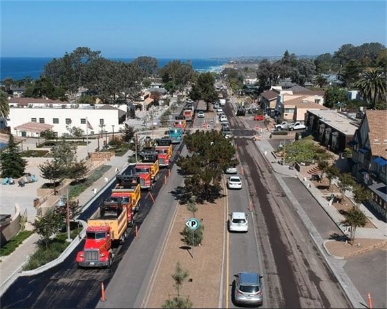 aerial photograph of Camino del Mar paving