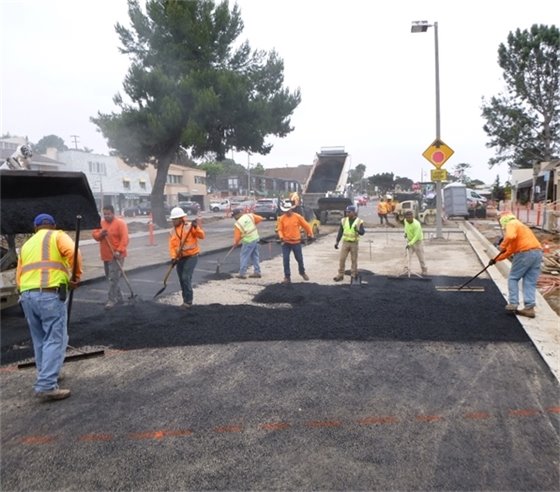 Asphalt work on the 1100 block