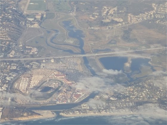Aerial photo of river valley