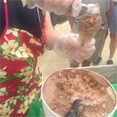 Rocky road service at ice cream social