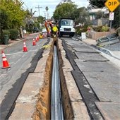 Conduit inside of open trench
