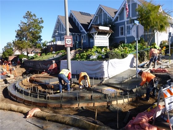 Bulbout construction at library