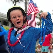 boy with flags