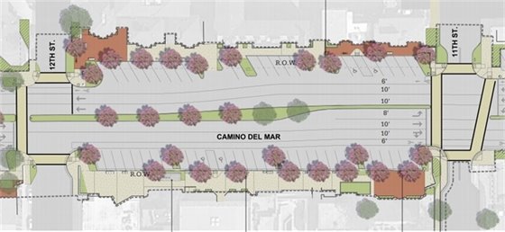 An architect's rendering of the 1100 block of Camino del Mar.