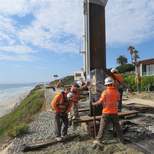 Bluffs stabilization construction