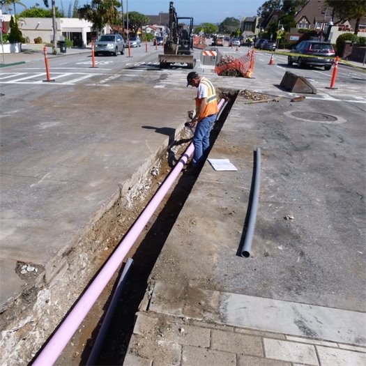 Electrical conduit in trench